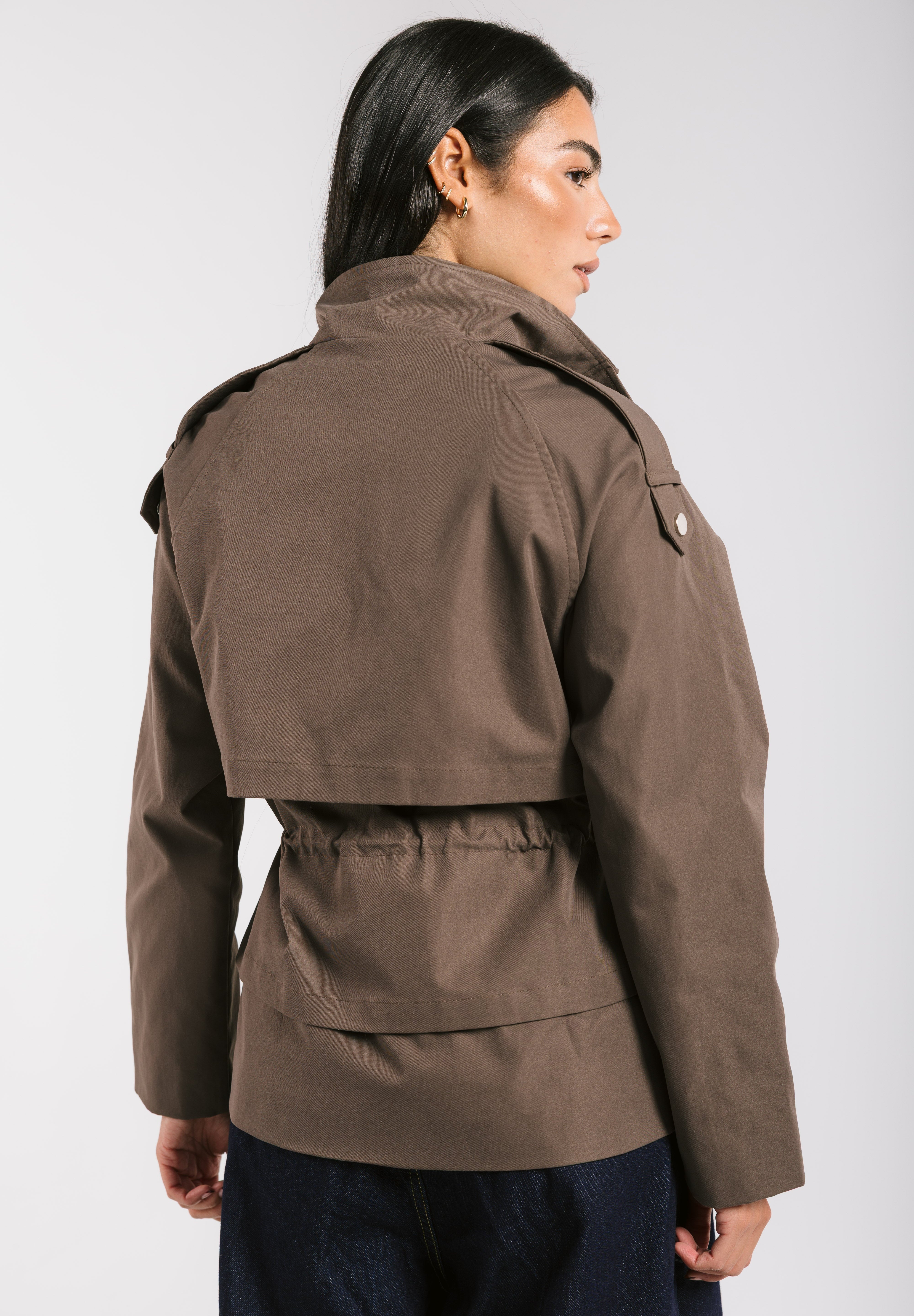 The Icon Gabardine Jacket Brown - AB ESSENTIALS