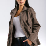 The Icon Gabardine Jacket Brown - AB ESSENTIALS