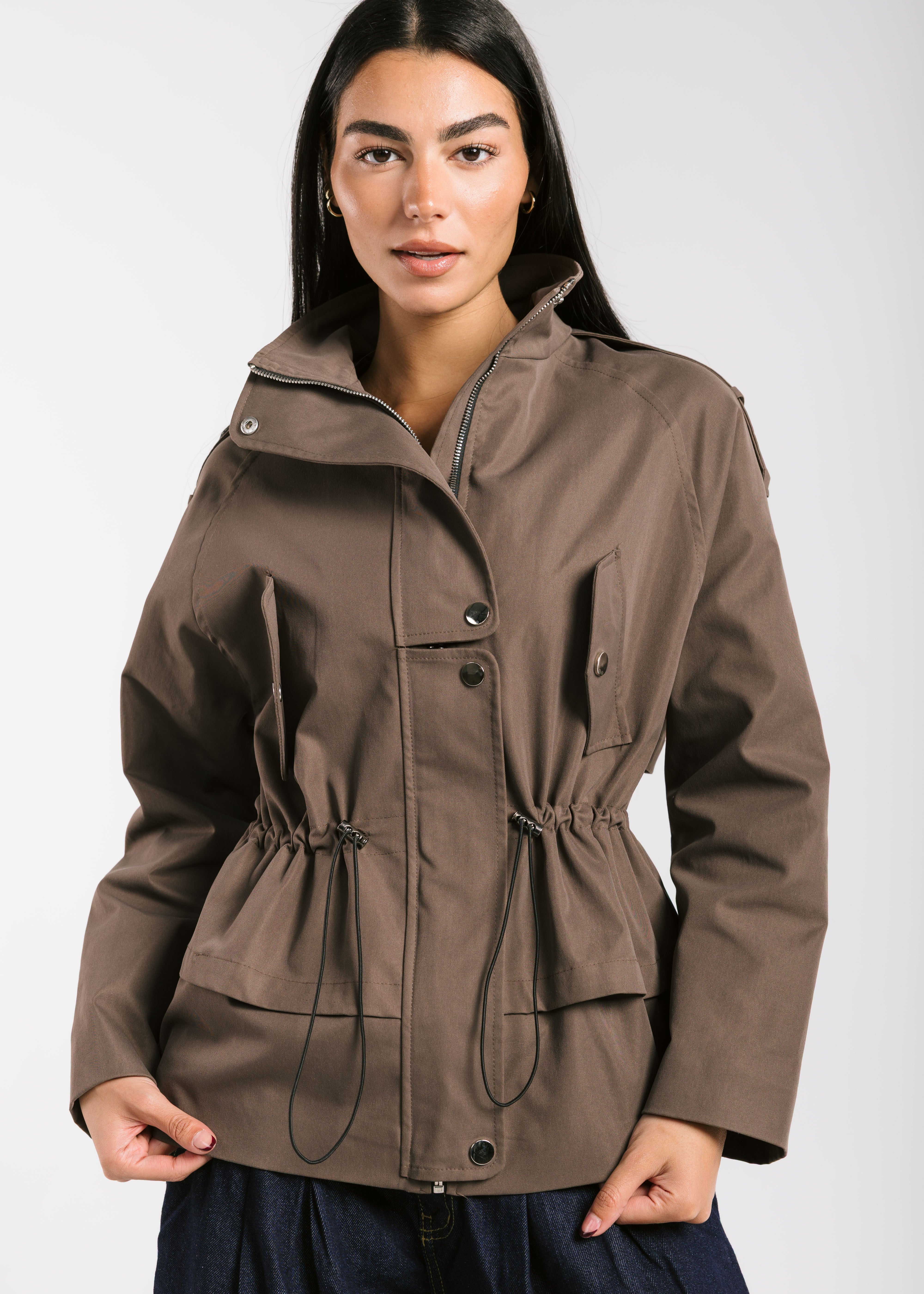 The Icon Gabardine Jacket Brown - AB ESSENTIALS
