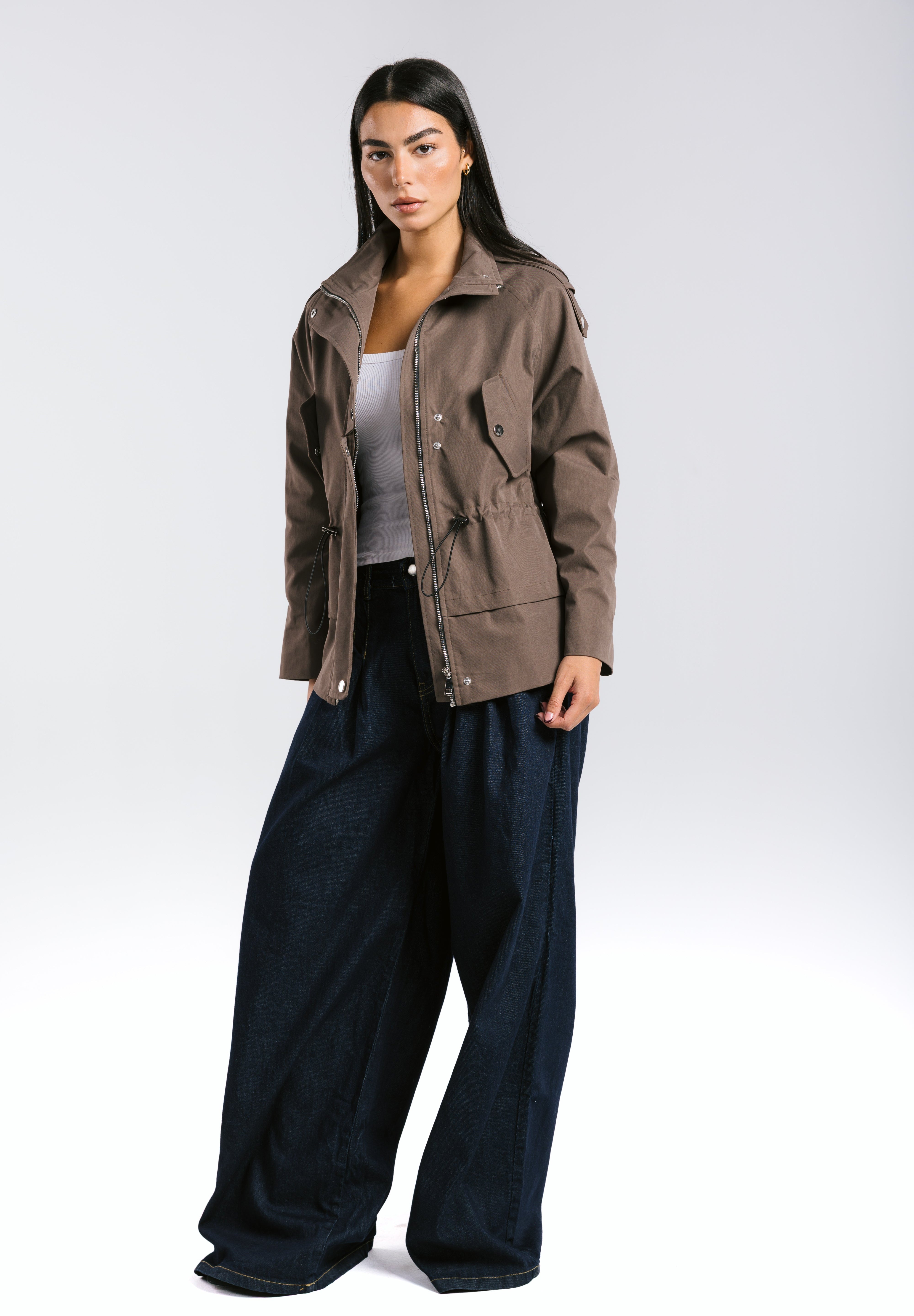 The Icon Gabardine Jacket Brown - AB ESSENTIALS
