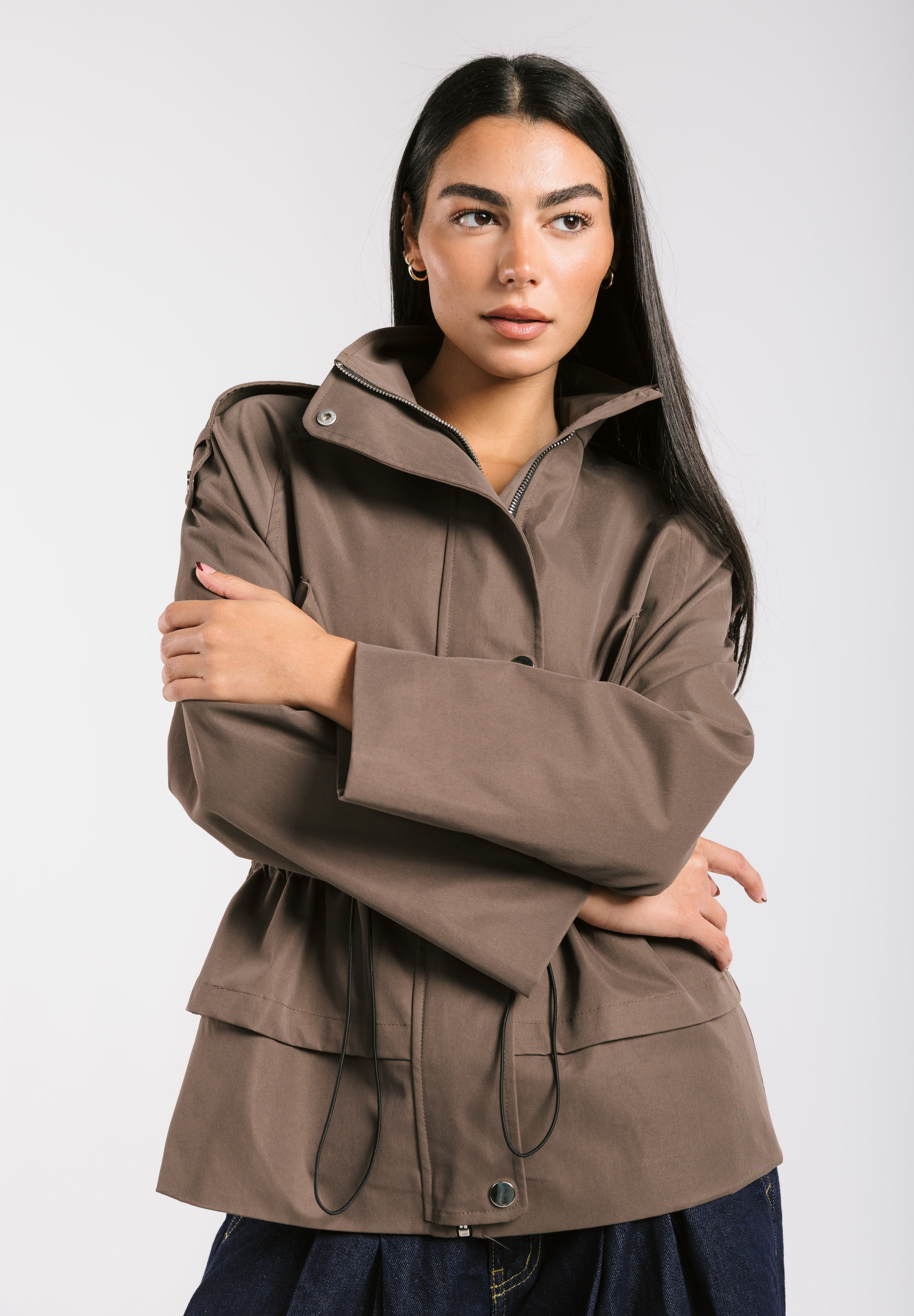 The Icon Gabardine Jacket Brown - AB ESSENTIALS
