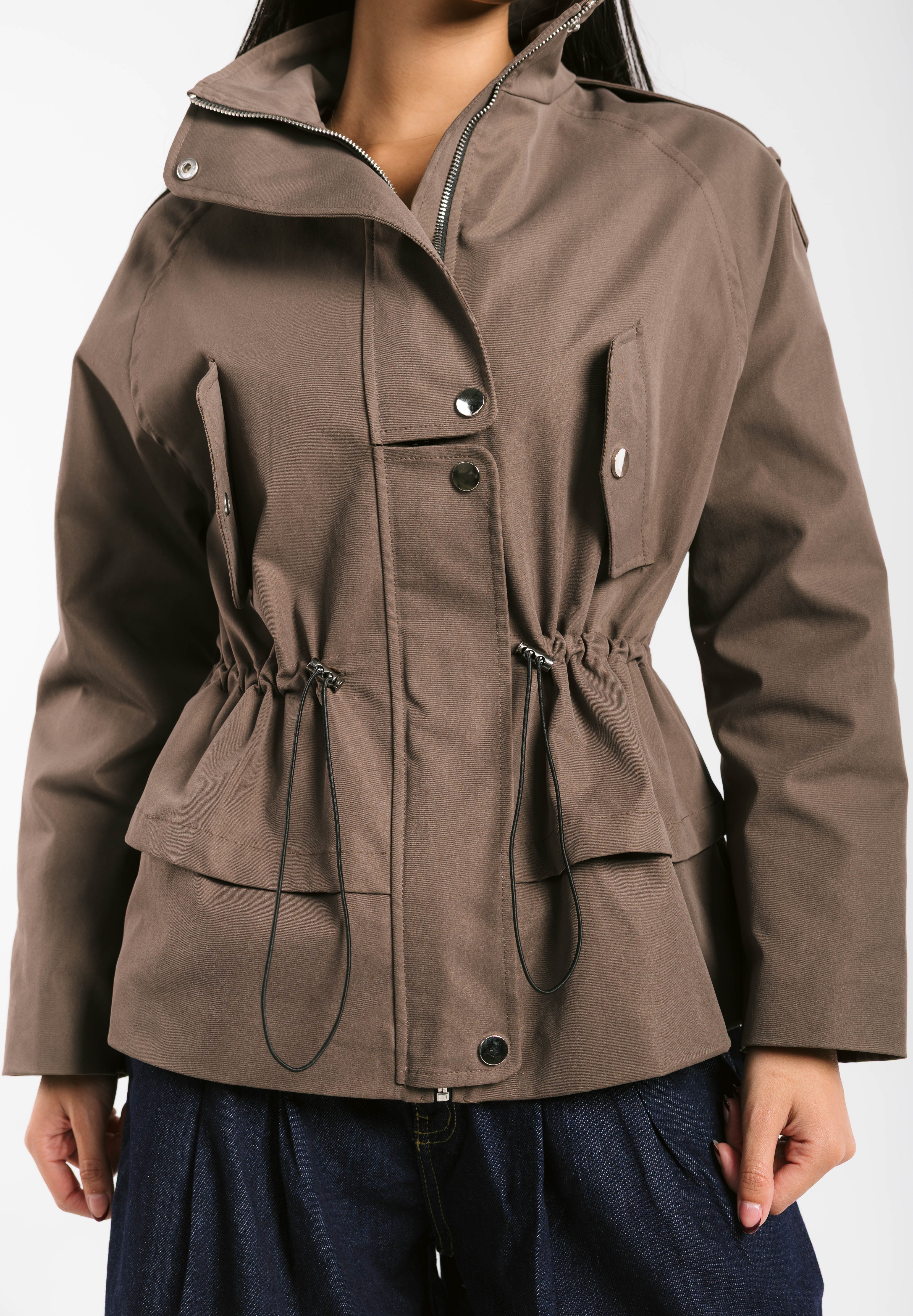The Icon Gabardine Jacket Brown - AB ESSENTIALS