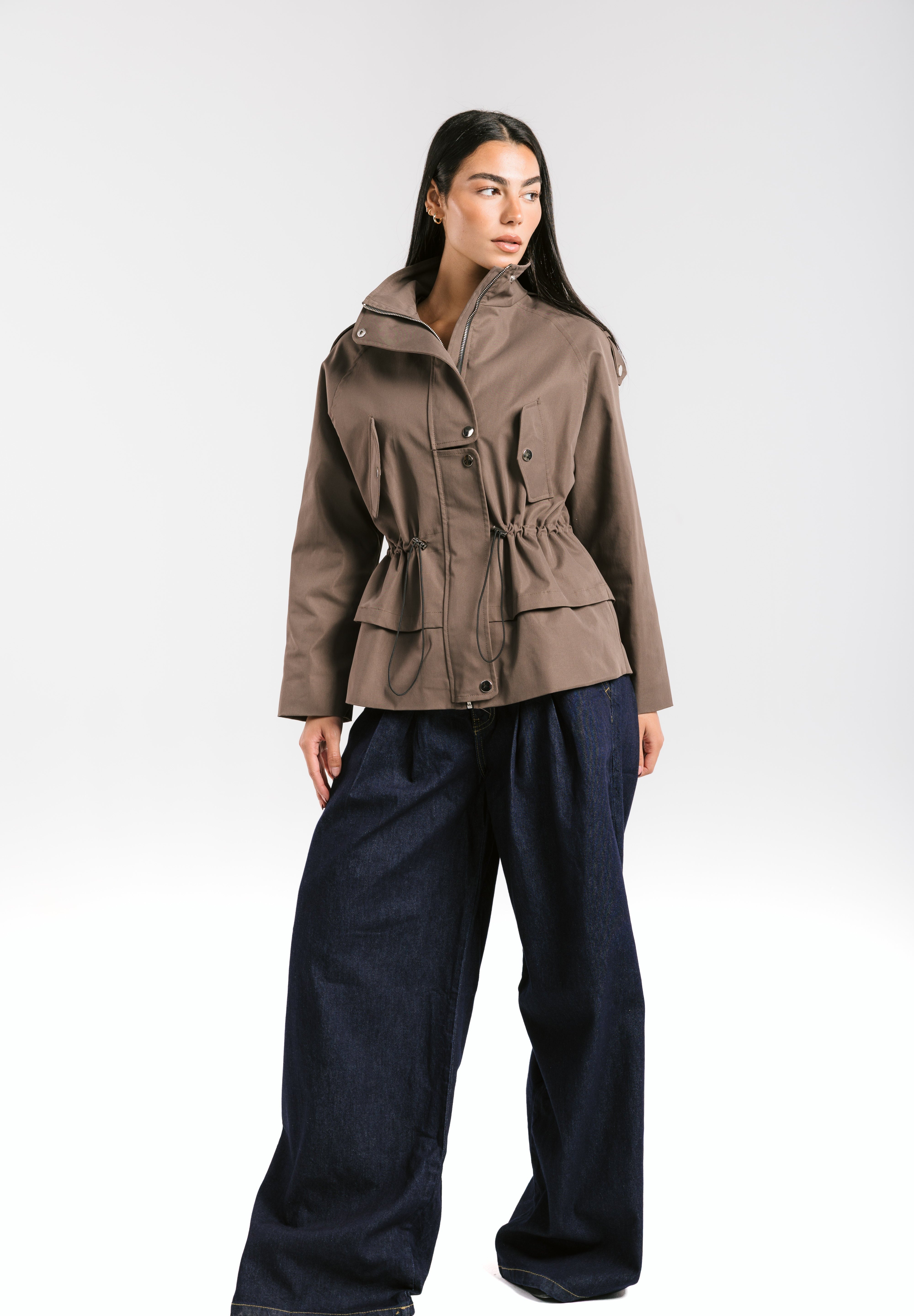 The Icon Gabardine Jacket Brown - AB ESSENTIALS