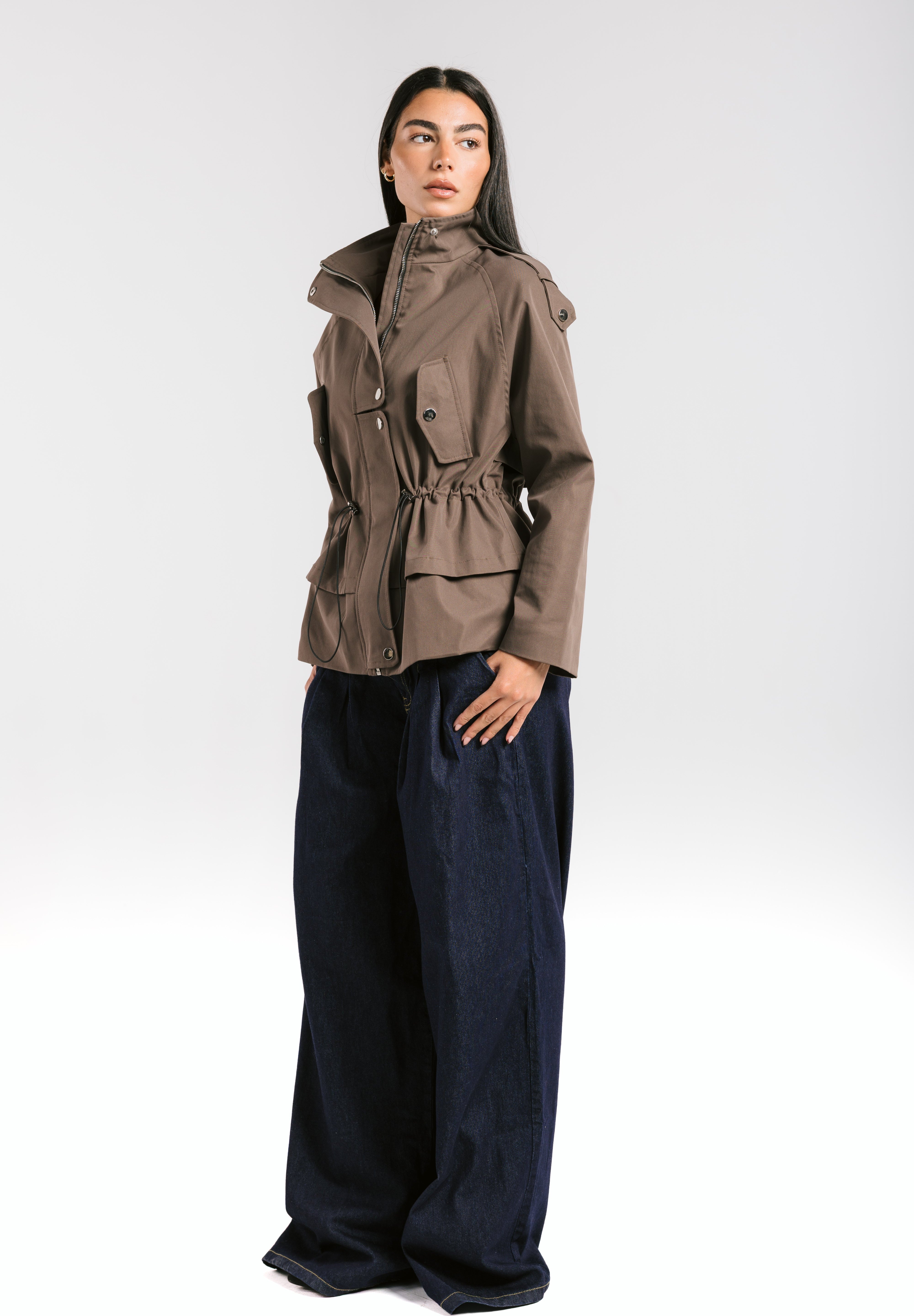 The Icon Gabardine Jacket Brown - AB ESSENTIALS