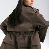 The Icon Gabardine Jacket Brown - AB ESSENTIALS