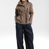 The Icon Gabardine Jacket Brown - AB ESSENTIALS