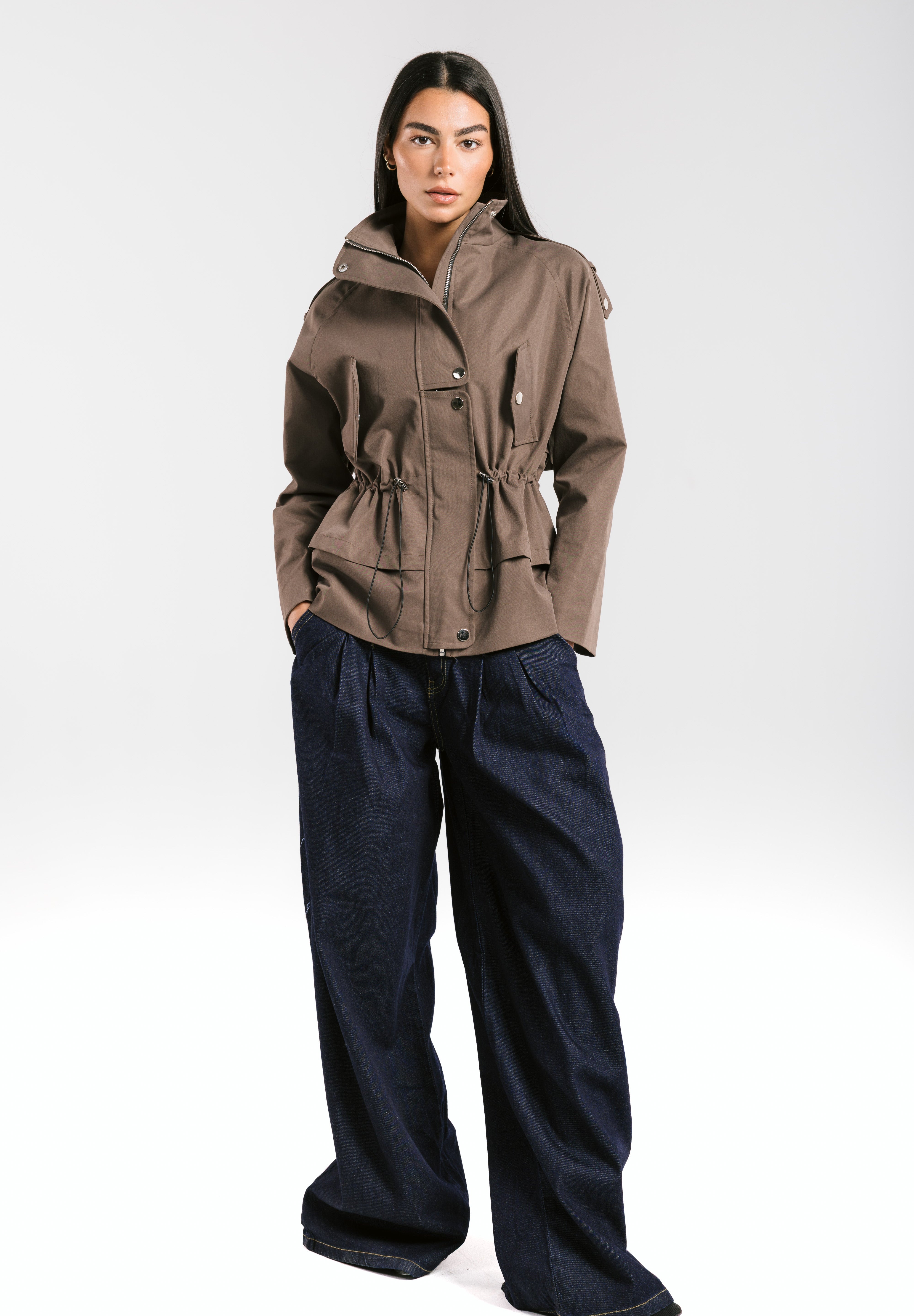 The Icon Gabardine Jacket Brown - AB ESSENTIALS