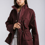 The Icon Gabardine Jacket Burgundy - AB ESSENTIALS