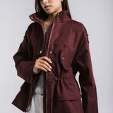The Icon Gabardine Jacket Burgundy - AB ESSENTIALS