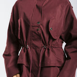 The Icon Gabardine Jacket Burgundy - AB ESSENTIALS