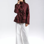 The Icon Gabardine Jacket Burgundy - AB ESSENTIALS