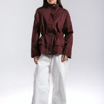 The Icon Gabardine Jacket Burgundy - AB ESSENTIALS