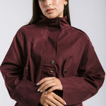 The Icon Gabardine Jacket Burgundy - AB ESSENTIALS