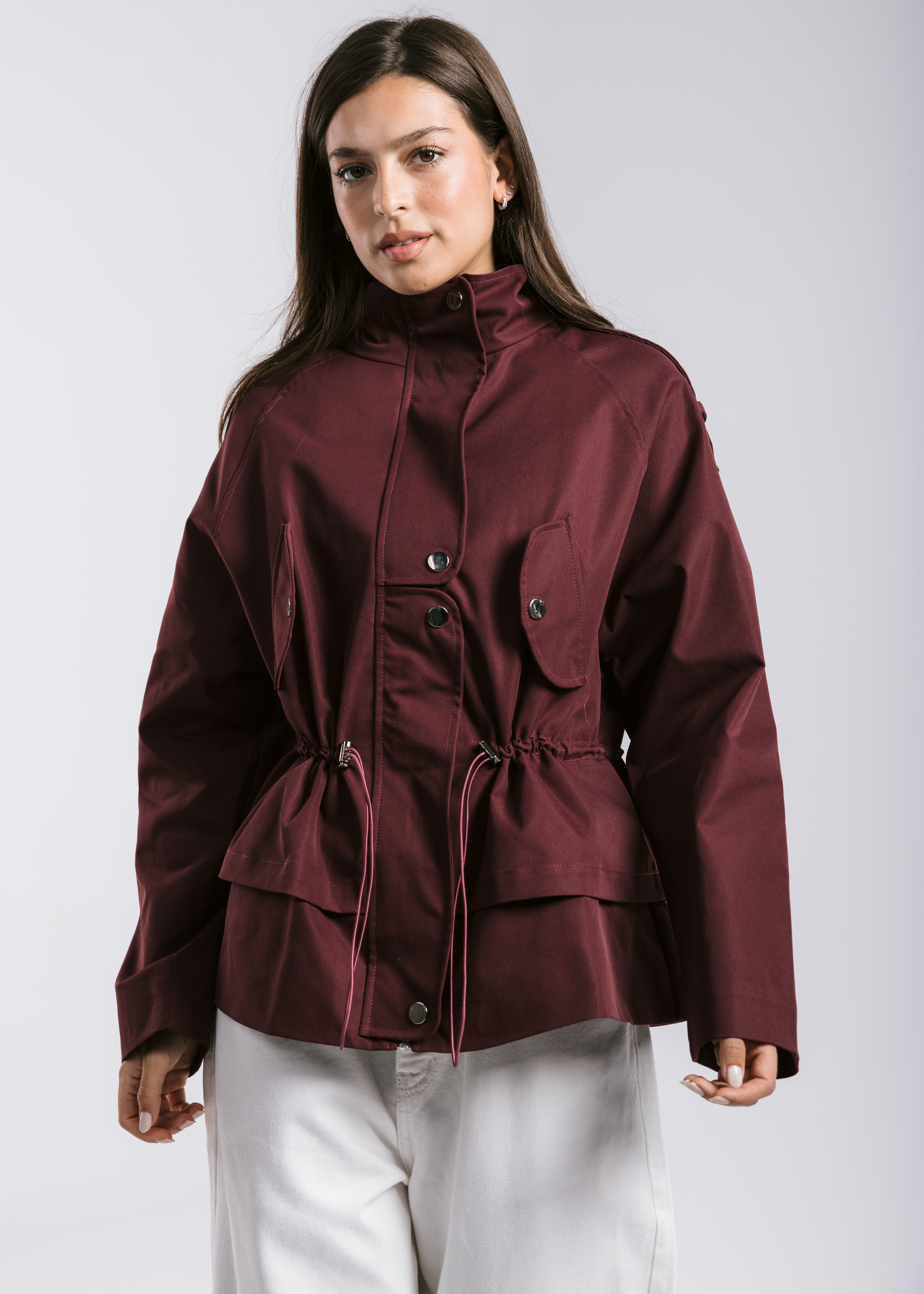 The Icon Gabardine Jacket Burgundy - AB ESSENTIALS