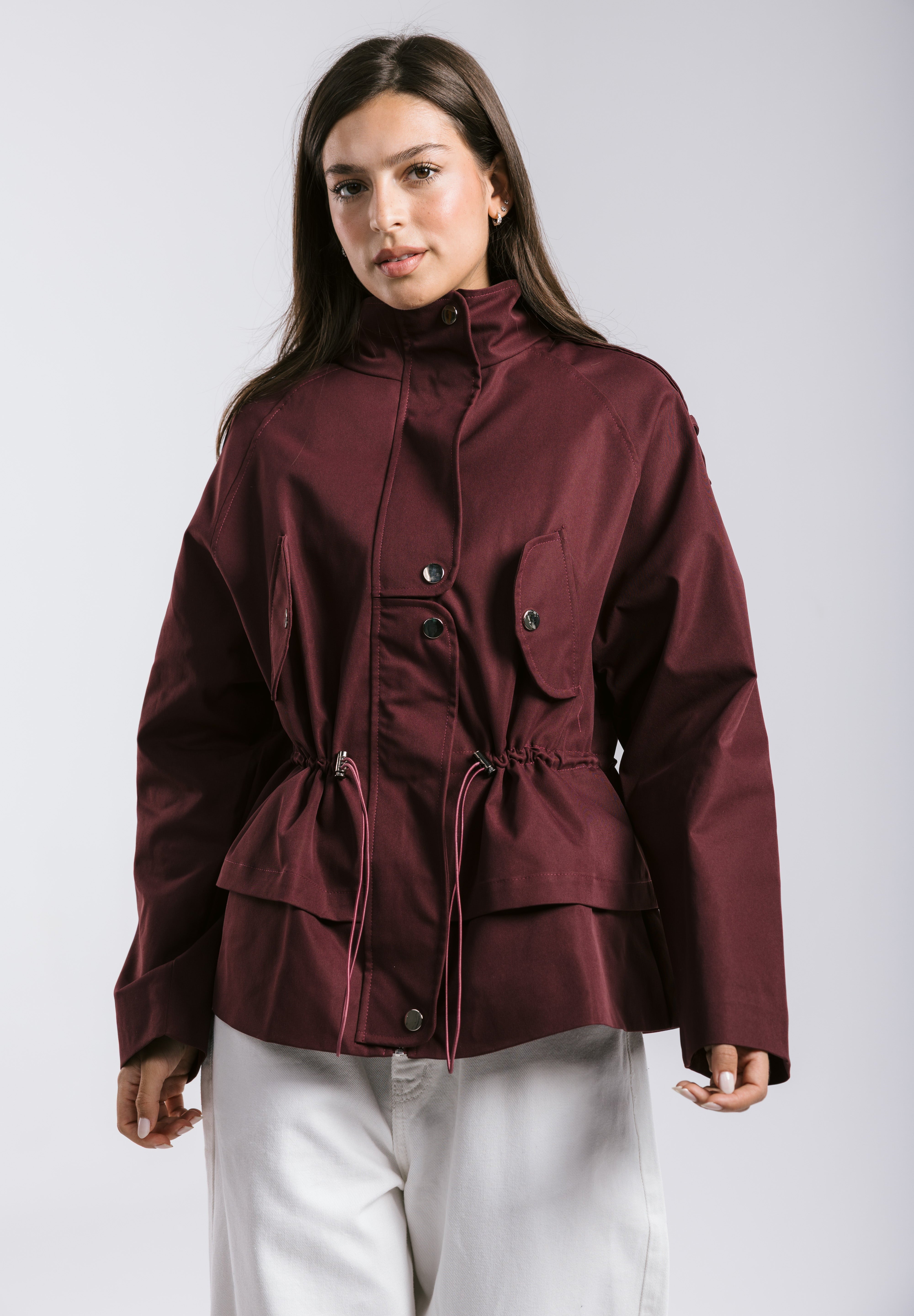The Icon Gabardine Jacket Burgundy - AB ESSENTIALS