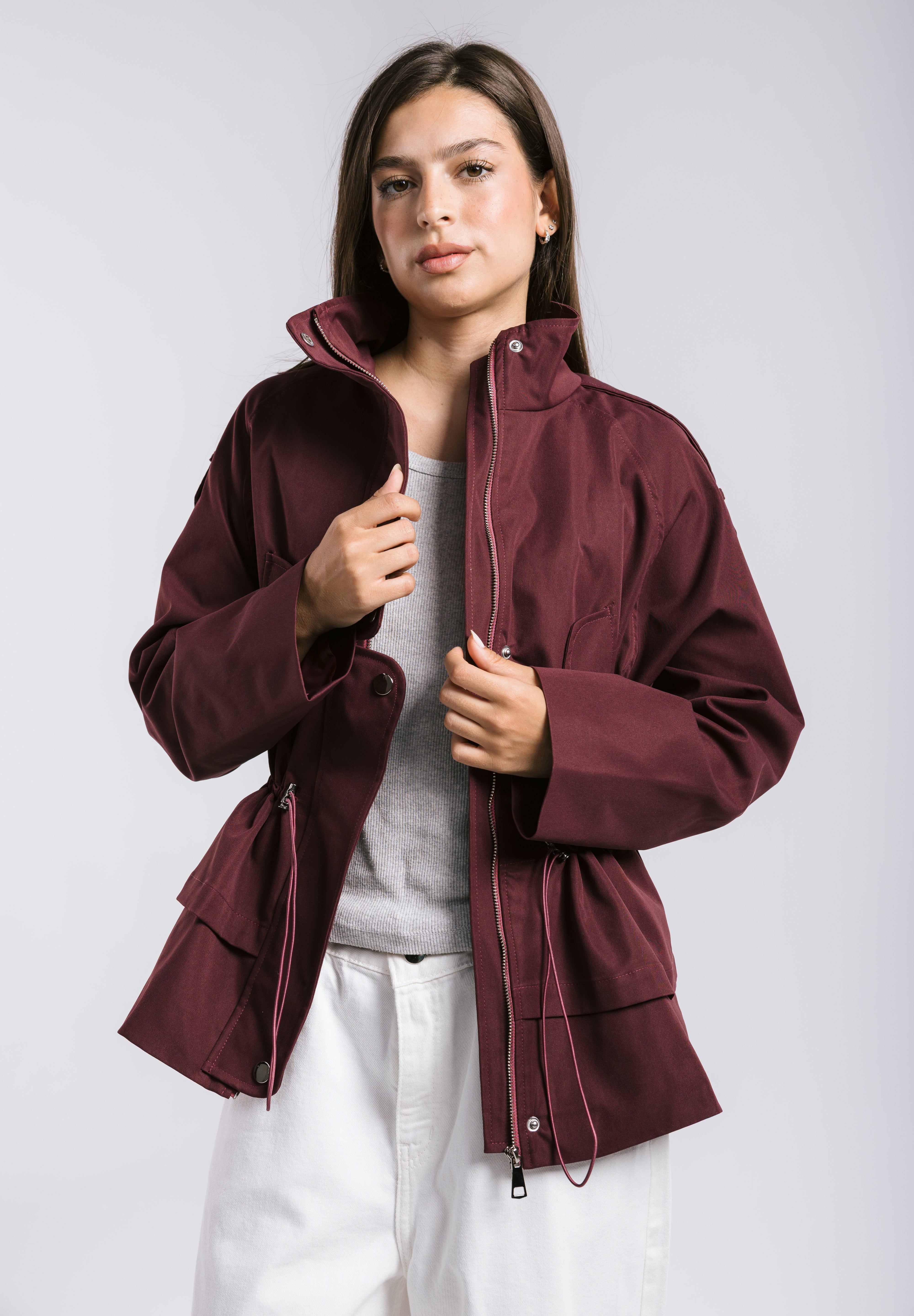 The Icon Gabardine Jacket Burgundy - AB ESSENTIALS