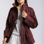 The Icon Gabardine Jacket Burgundy - AB ESSENTIALS