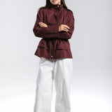 The Icon Gabardine Jacket Burgundy - AB ESSENTIALS