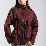 The Icon Gabardine Jacket Burgundy - AB ESSENTIALS