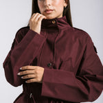 The Icon Gabardine Jacket Burgundy - AB ESSENTIALS