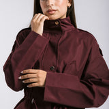 The Icon Gabardine Jacket Burgundy - AB ESSENTIALS