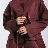 The Icon Gabardine Jacket Burgundy - AB ESSENTIALS