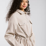 Warm Wool Jacket Beige - AB ESSENTIALS