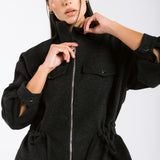 Warm Wool Jacket Black - AB ESSENTIALS