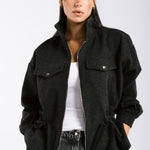 Warm Wool Jacket Black - AB ESSENTIALS