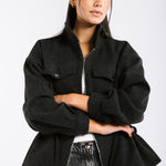 Warm Wool Jacket Black - AB ESSENTIALS