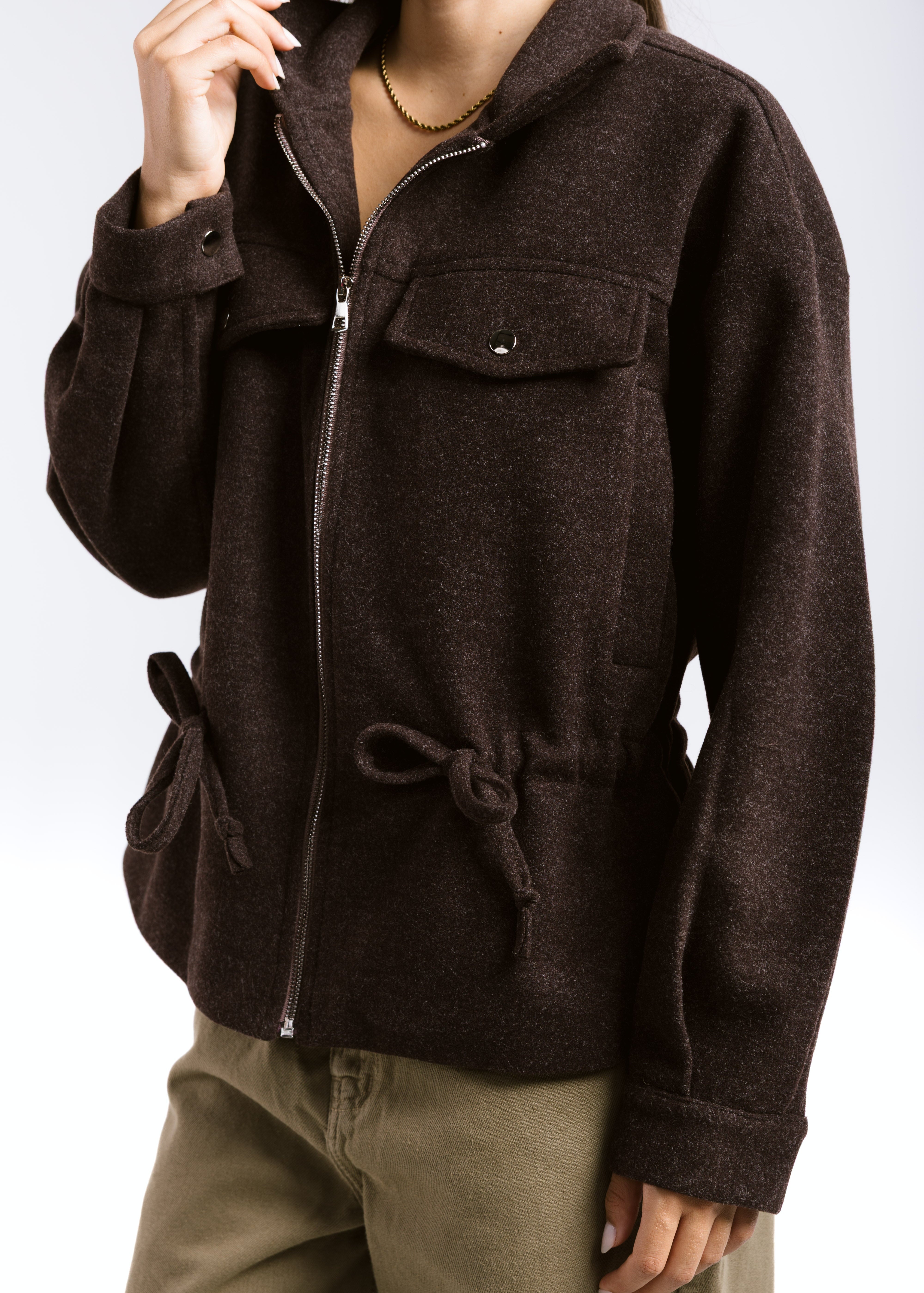 Warm Wool Jacket Brown - AB ESSENTIALS