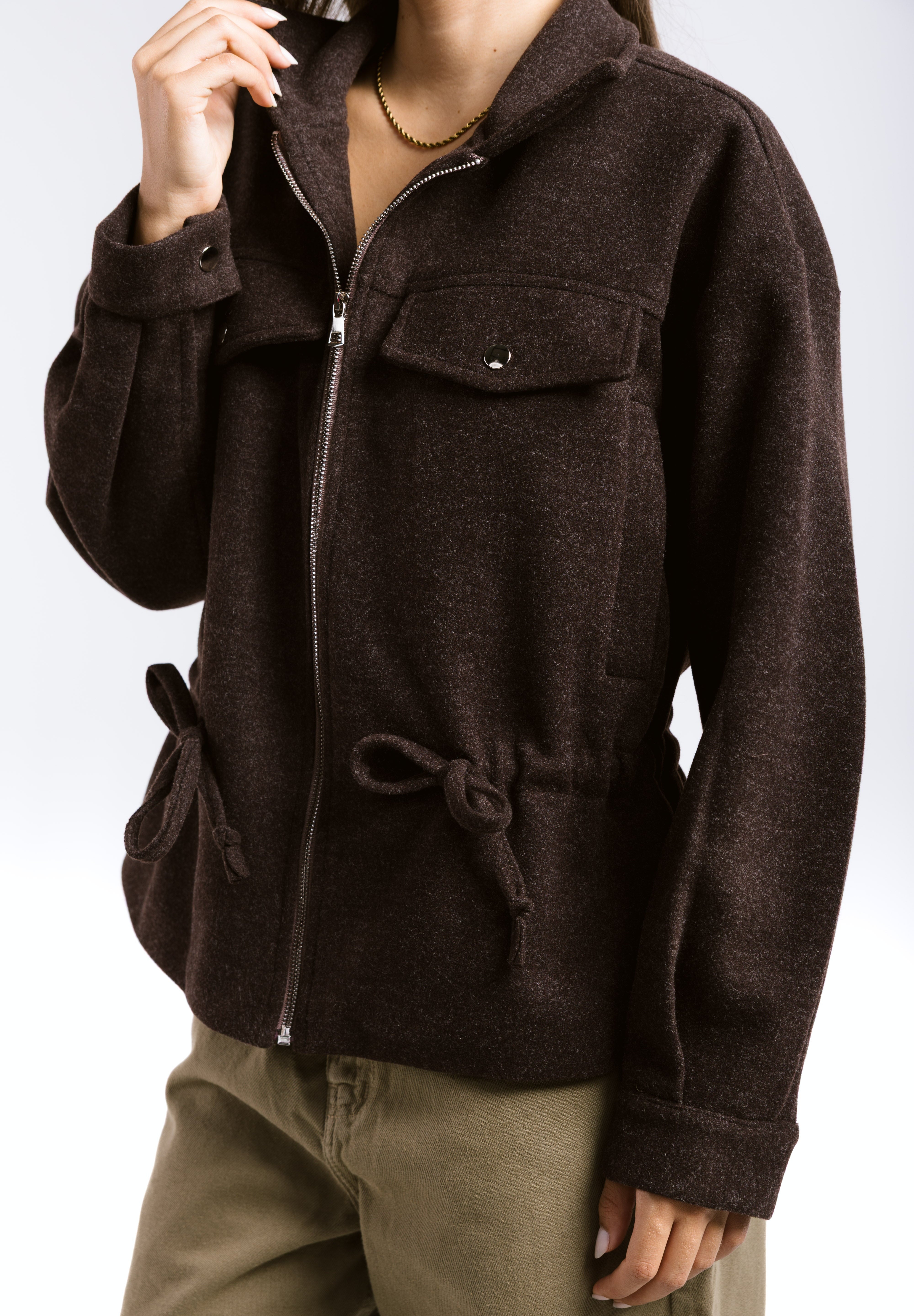 Warm Wool Jacket Brown - AB ESSENTIALS