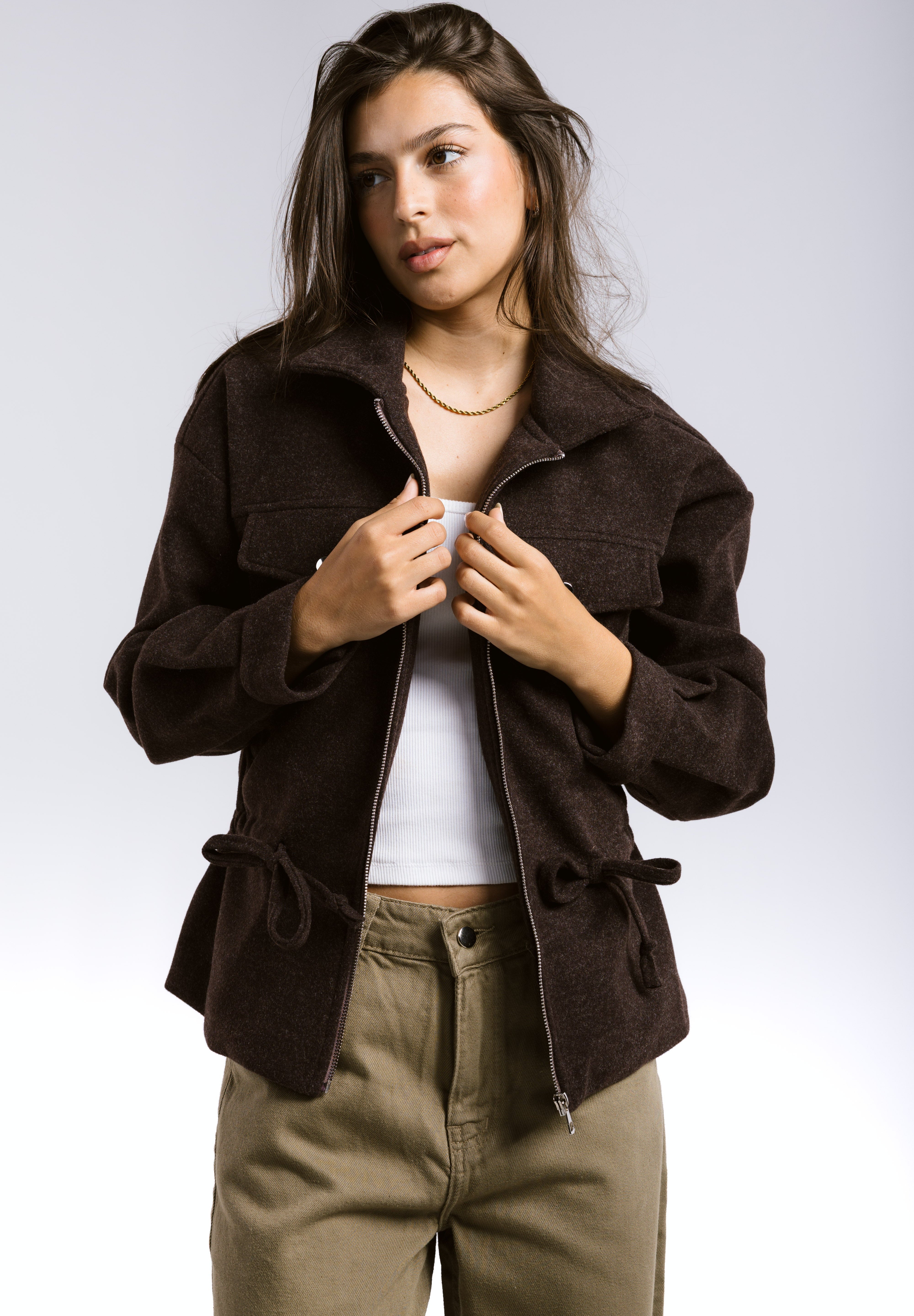 Warm Wool Jacket Brown - AB ESSENTIALS