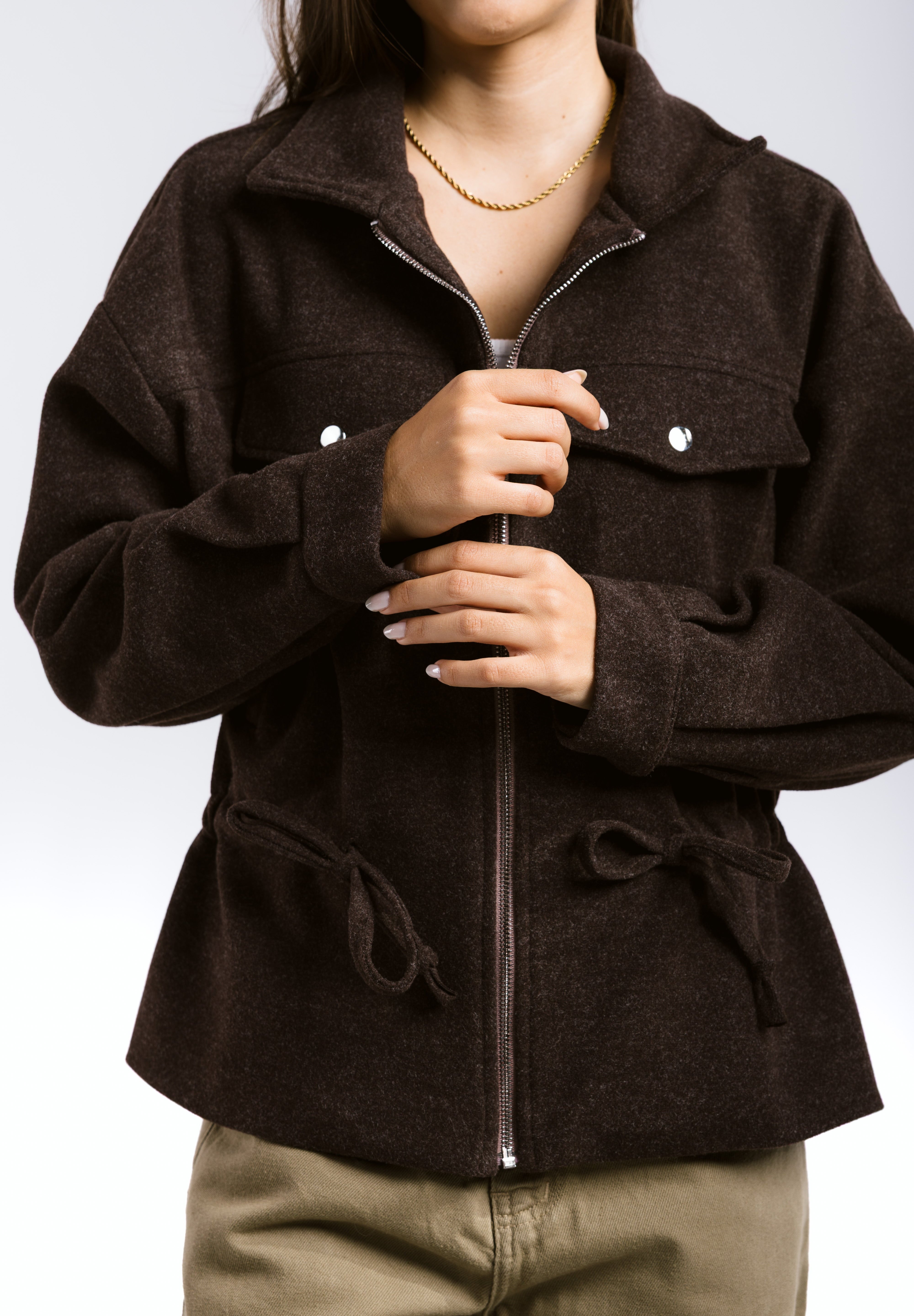 Warm Wool Jacket Brown - AB ESSENTIALS