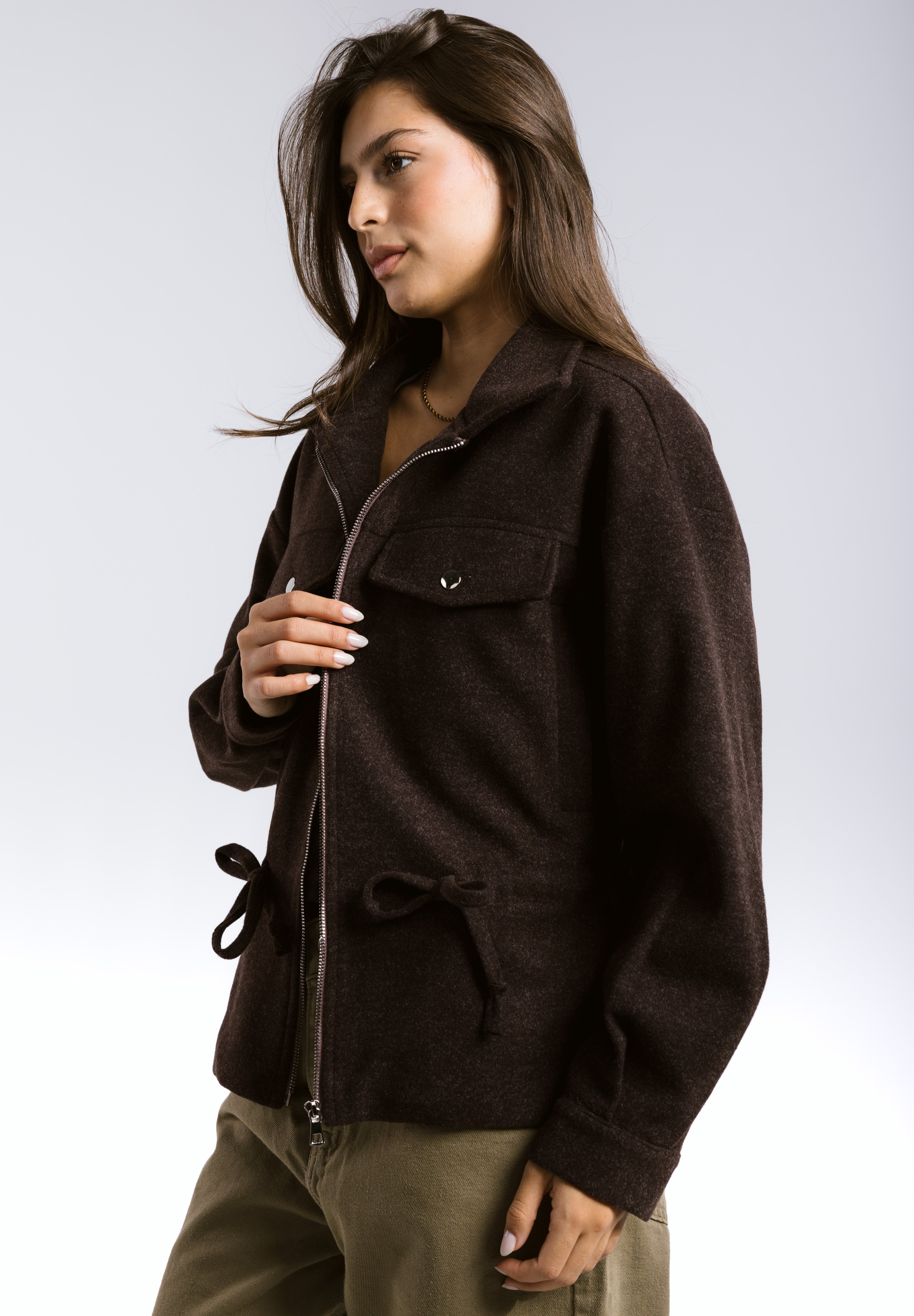 Warm Wool Jacket Brown - AB ESSENTIALS