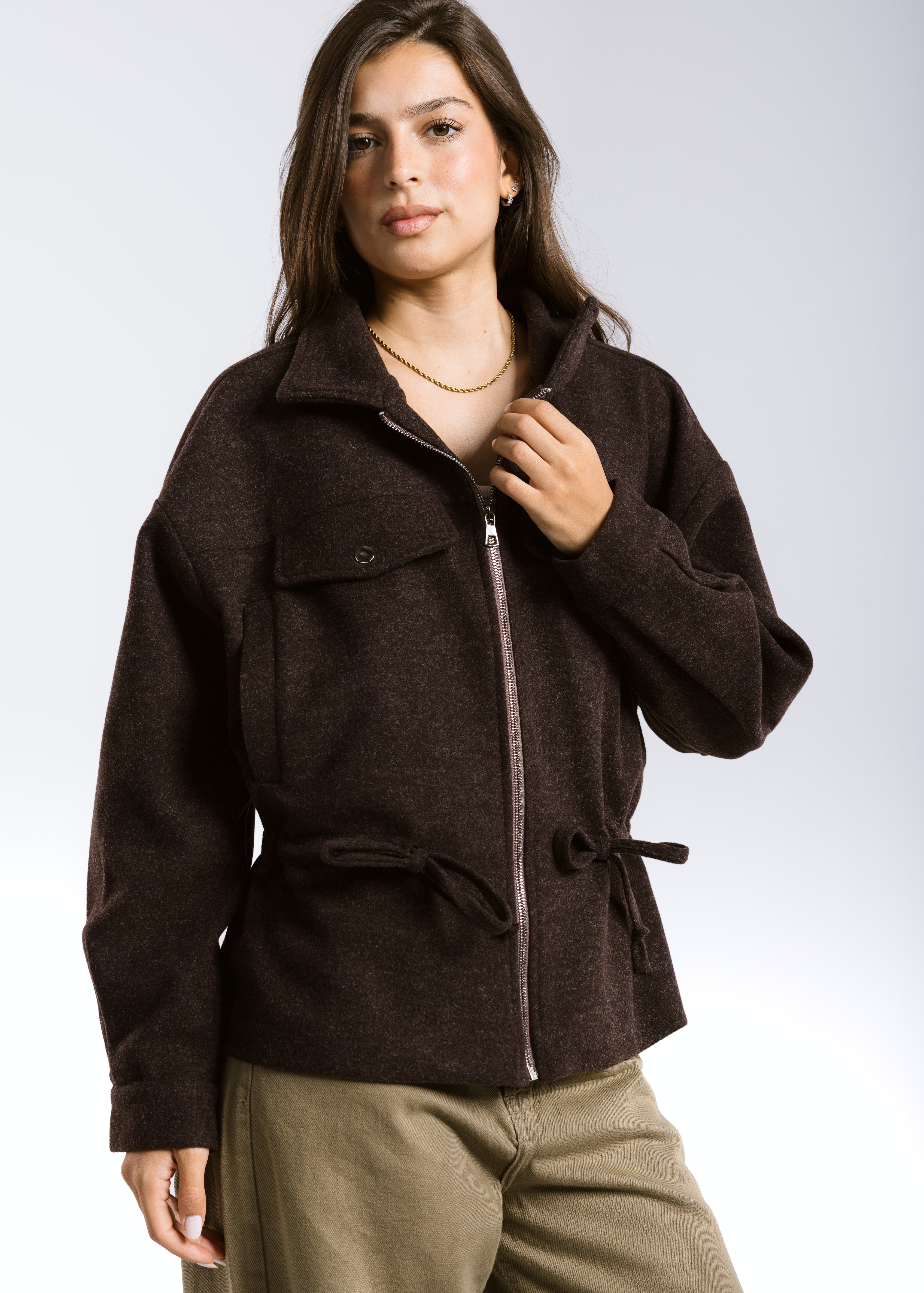 Warm Wool Jacket Brown - AB ESSENTIALS