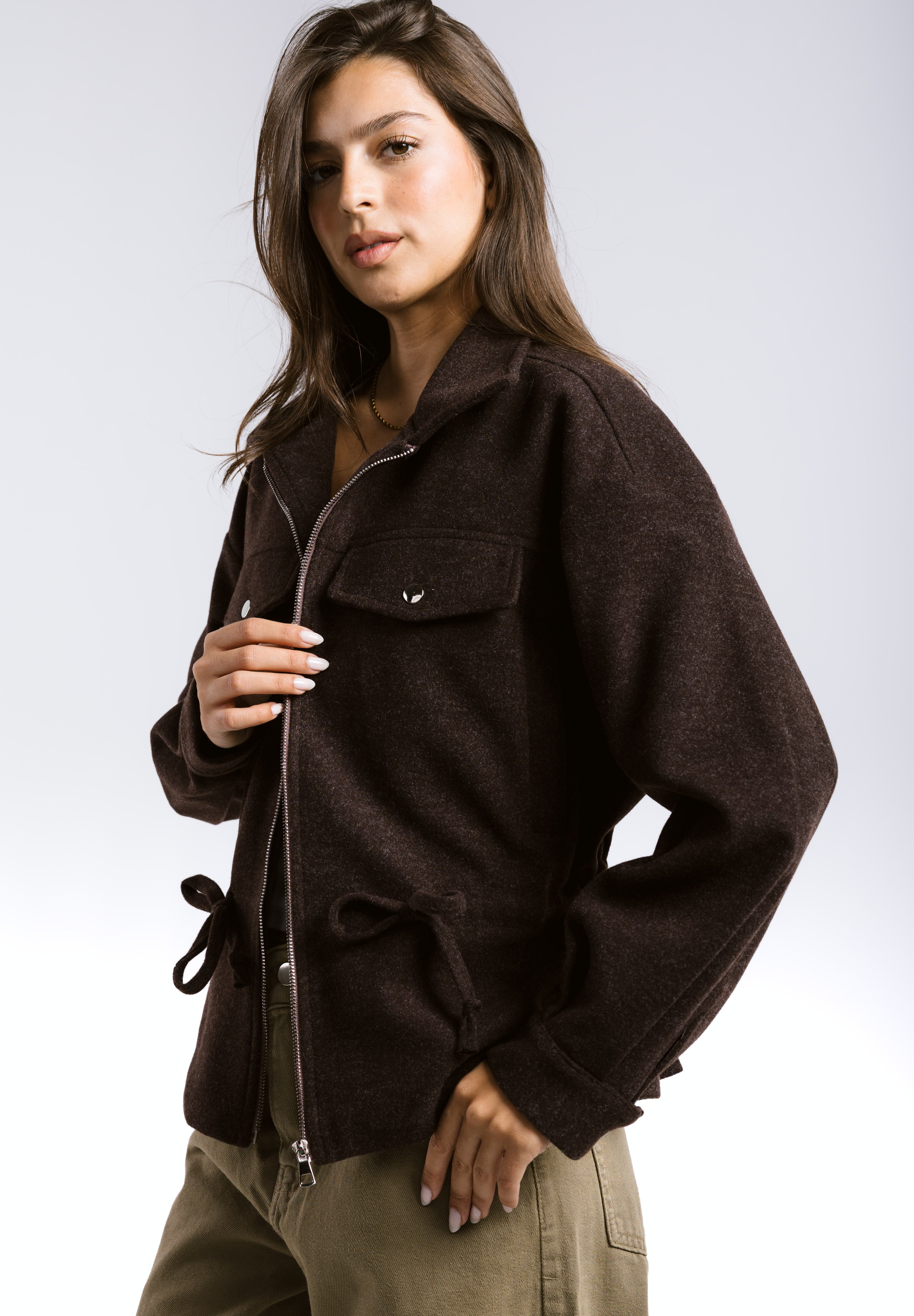 Warm Wool Jacket Brown - AB ESSENTIALS