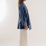 Wave Blouse Navy - AB ESSENTIALS