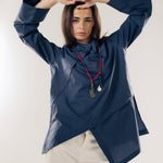 Wave Blouse Navy - AB ESSENTIALS