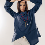 Wave Blouse Navy - AB ESSENTIALS