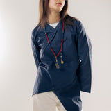 Wave Blouse Navy - AB ESSENTIALS