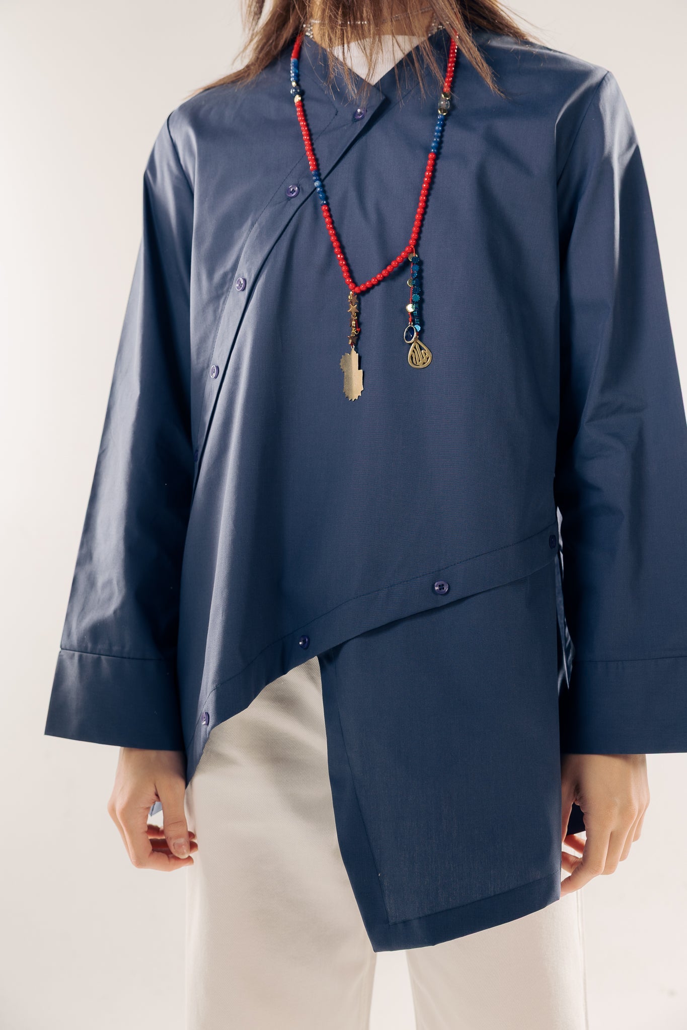 Wave Blouse Navy - AB ESSENTIALS