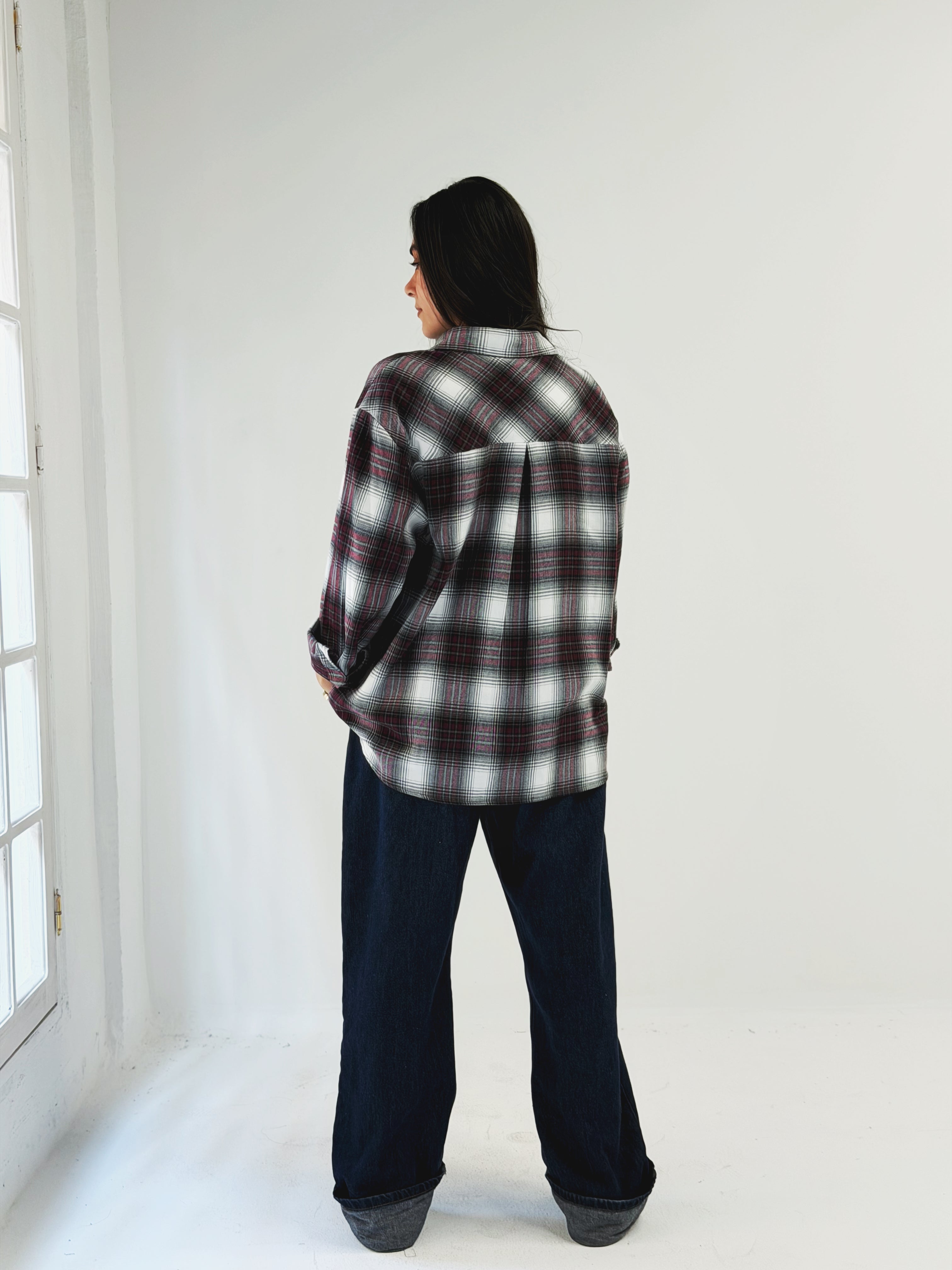 Wrap Up Shirt Burgundy - AB ESSENTIALS